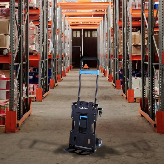 ALDORR 2-in-1 Opvouwbare Steekwagen en transportkar - Draagvermogen transportkar Max. 150kg en Steekwagen Max. 75kg - Opvouwbaar Transportkar - Inklapbaar Meubelhondje - Steekkar - Magazijnwagen - Meubelroller