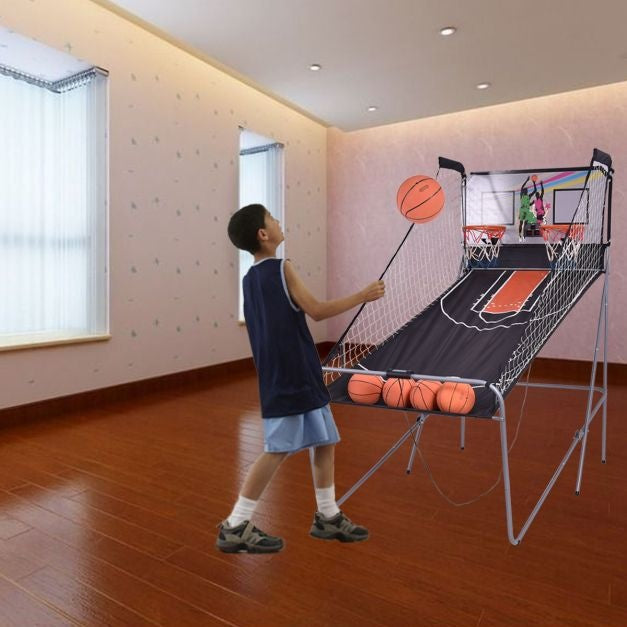 Coast Binnen Elektronische Basketbal Spel - Basketbalgooi Machine - Elektronische Automatische Score- Incl 4 Ballen - Zwart