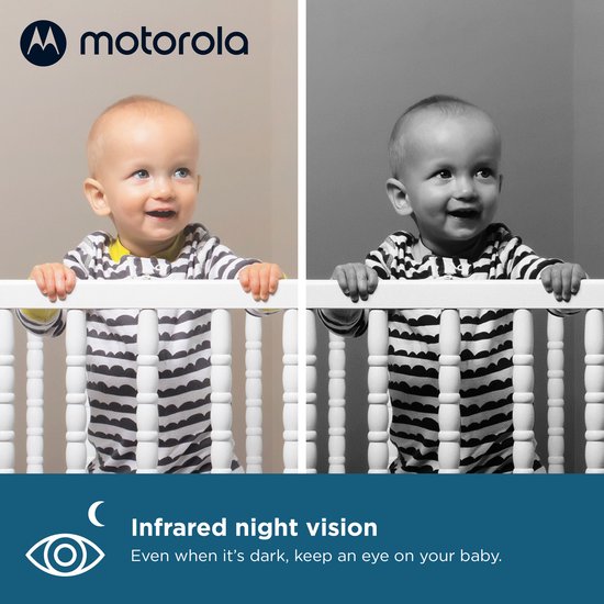 Motorola Nursery Babyfoon met Camera - Baby Monitor VM482 - Baby Camera met 2,4‑inch Kleuren Display, Tweeweg Communicatie, Temperatuurmonitor en Infrarood Nachtvisie - 300M Bereik