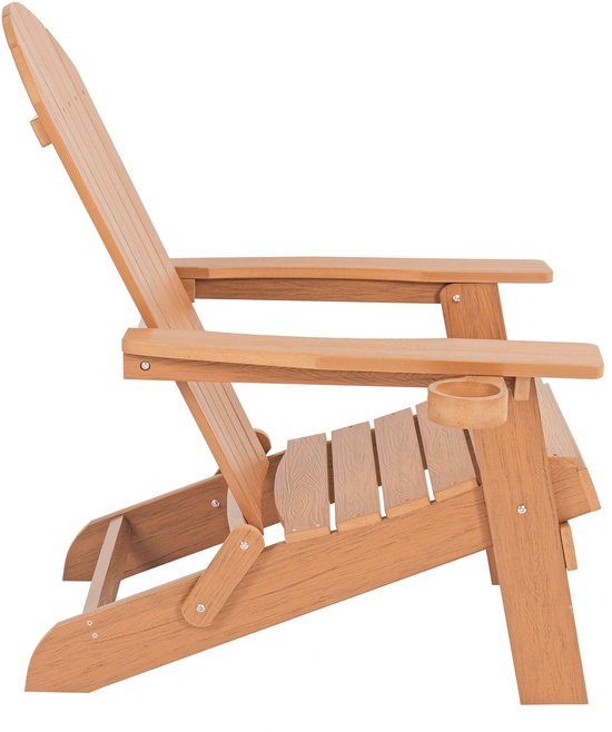 AXI Claire Adirondack Stoel Bruin – Kunststof loungestoel met armleuningen – Opklapbaar - Hoge rugleuning - Tuinstoel - 84,5 x 77 x 95,5 cm - Duurzaam & weerbestendig