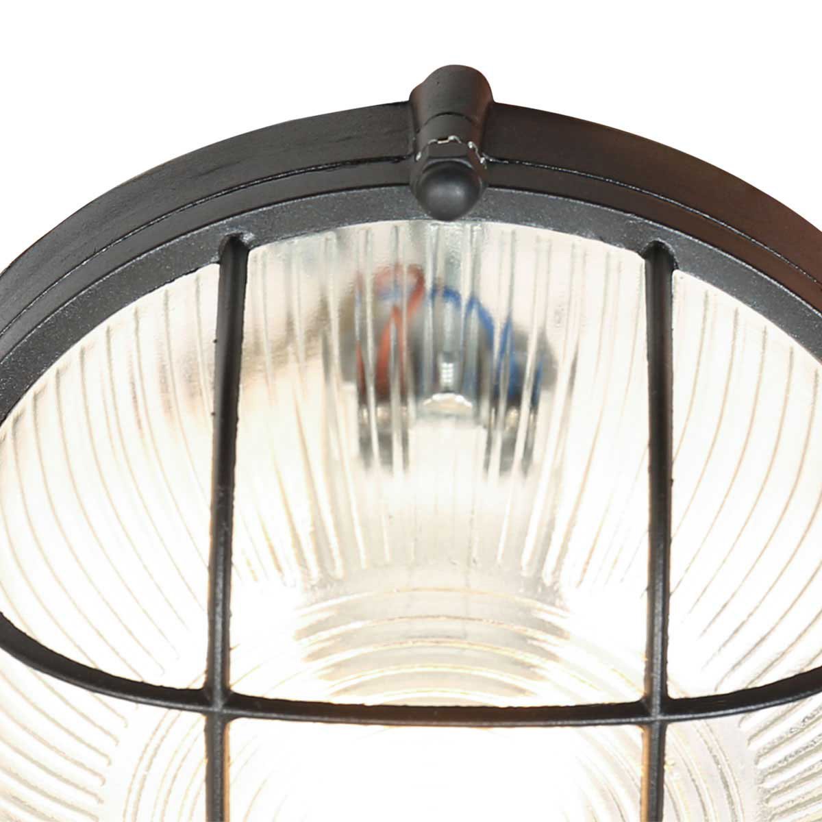 Plafondlamp Lisanne 1342ZW | Zwart metaal en glazen kap | Ø 17 cm, hoogte 8 cm | Mexlite | Trendy design voor binnengebruik