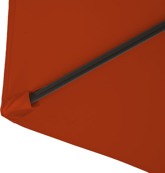 AXI Noor Stokparasol Ø 300cm Eikenlook/terracotta – Gepoedercoat frame - Kantelbaar