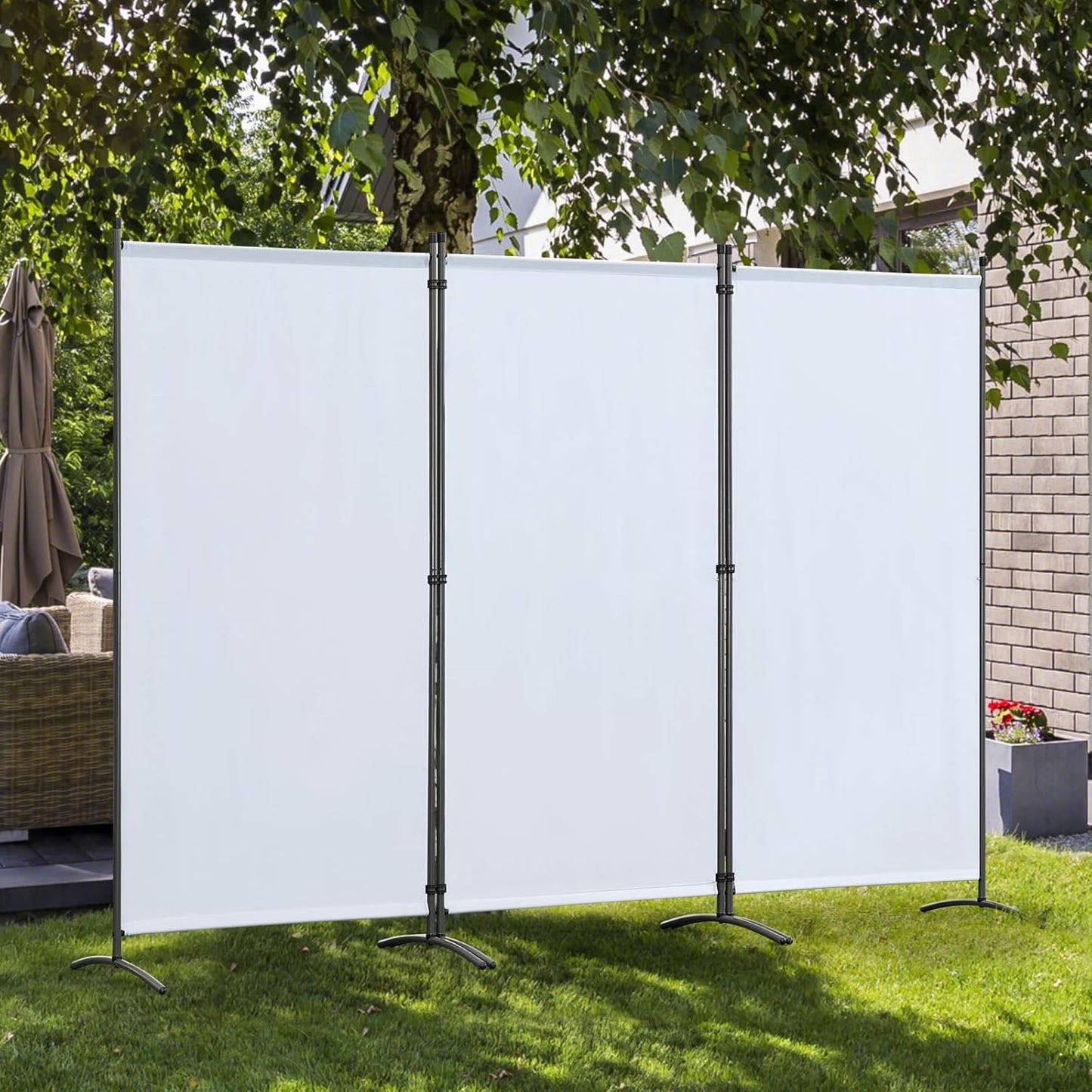 Angel Living Paravent - 3 panelen - opvouwbaar - 243 x 180 cm - Natuurlijk