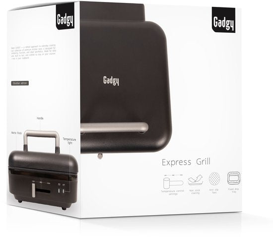 Gadgy Contactgrill 180° Draaibaar – 3-in-1 - Tafelgrill & Paninimaker – 1400W – Met Uitneembare Antiaanbakplaat en Openklapbaar – Temperatuurregelaar – Vetarm Grillen - Cooltouch