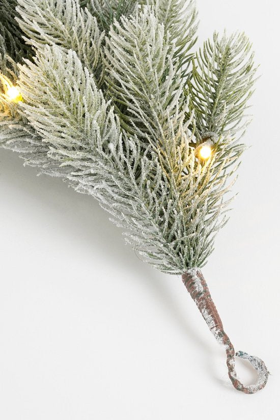 Black Box Trees Nagoya Kerstversiering - Guirlande met 40 Warmwitte LED Lampjes en Timerfunctie - Kerstslingers voor Schouw, Trap of Deurpost - Groen Frosted - L270 x Ø20 cm