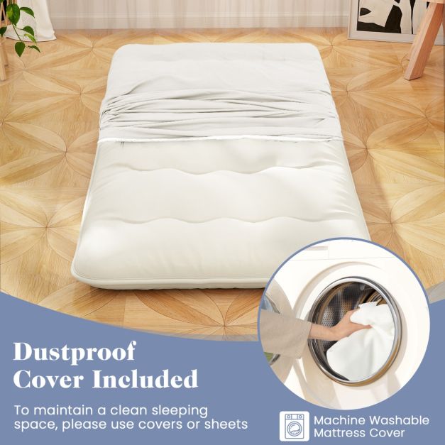 Coast Vloer Matras - Opvouwbaar - Wasbaar - Microvezel - 203 x 137 x 10 cm - Beige
