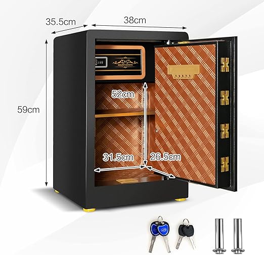 Coast Safe Tresor 42,5 L Kast veilig Stahl-Heimsafe met digitaal toetsenbord en sleutelvergrendeling