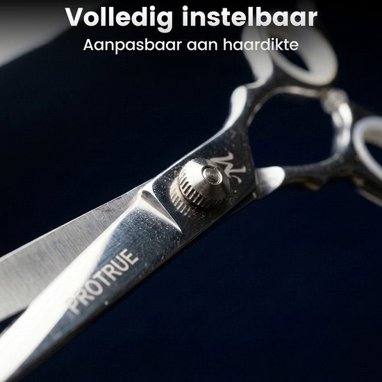 ProTrue Kappersschaar met Leren Etui - Haarschaar Rechtshandig - Kapper Schaar RVS