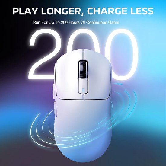 ATTACK SHARK X3 Draadloze Gaming Muis - Wired/2.4G/BT5.4 - Lichtgewicht 49G - PAW3395 - 26000DPI - Wit