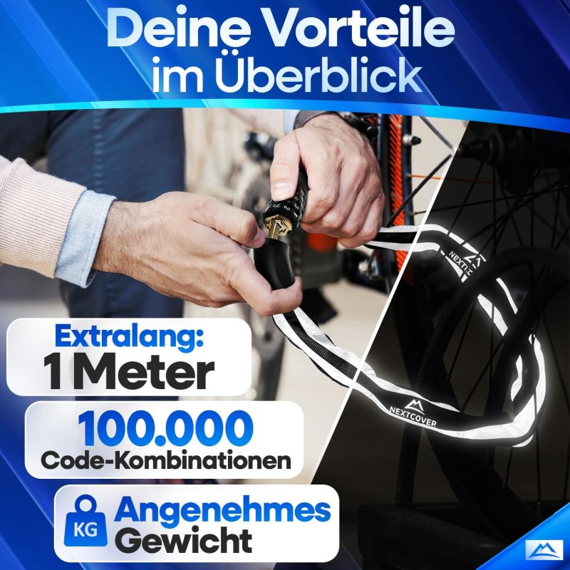 NEXTCOVER® Fietsslot met combinatiecode LockPro - hoge veiligheid - 5-cijferige combinatiecode