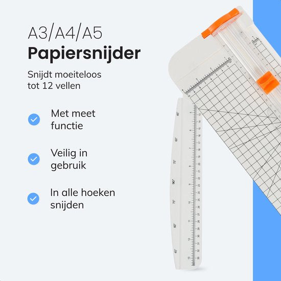 Rol Papier snijder - Voor A3/A4 - 12 vellen tegelijk - Machine - Bureau accessoires - Snijders - Diydash