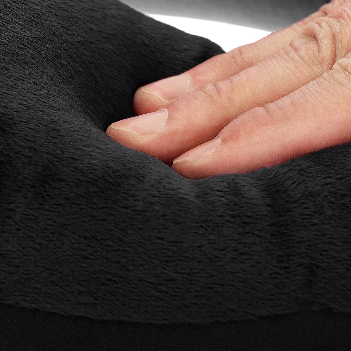 TRVLMORE Nekkussen - Voor Thuis en Onderweg - Microbeads Reiskussen - Vliegtuig - Ultiem Comfort - Zwart