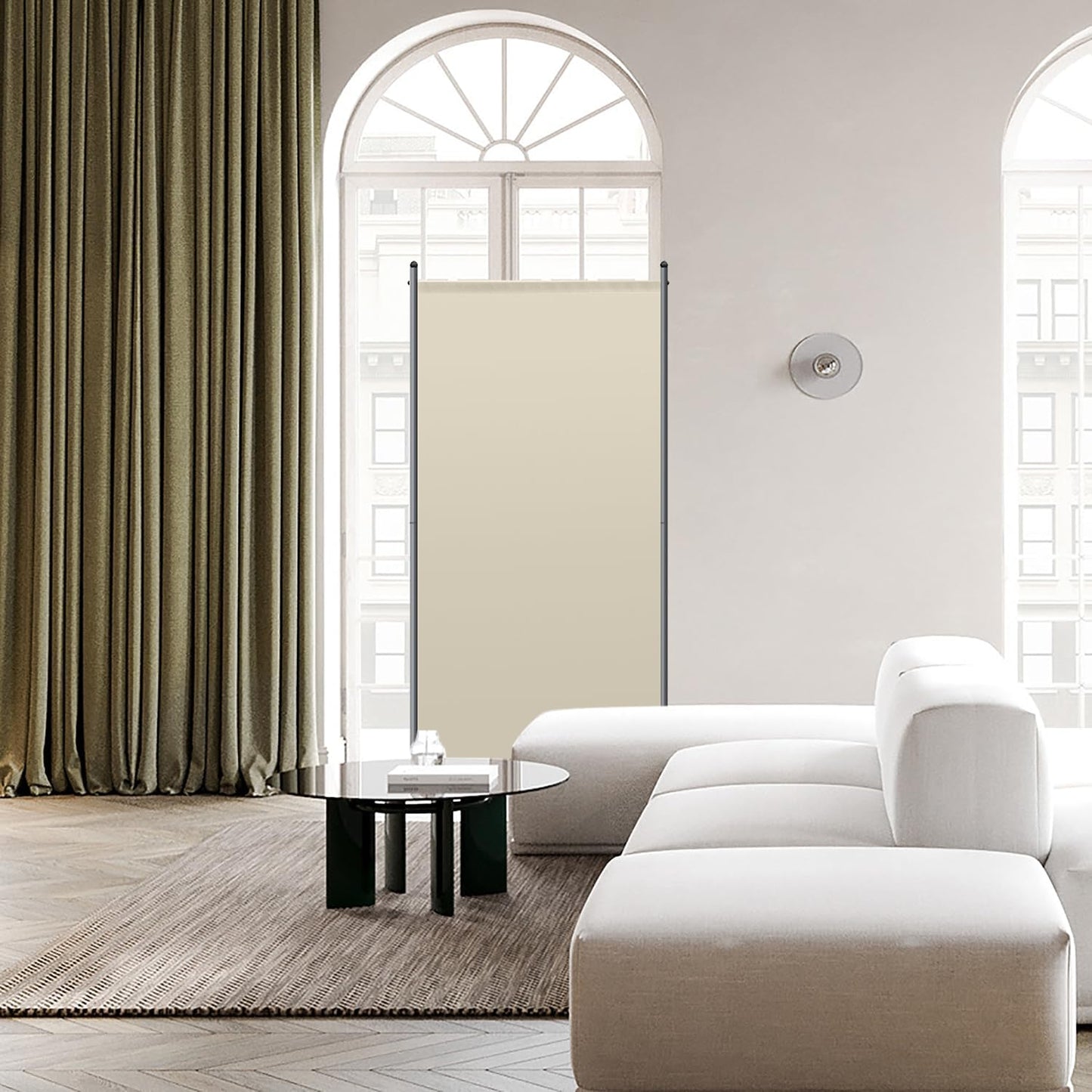 Angel Living Paravent - 1-delig - 80x180 cm - Opvouwbaar - Staal & 160 g/m² Polyester - Ruimteverdeler & Inkijkbescherming - Beige