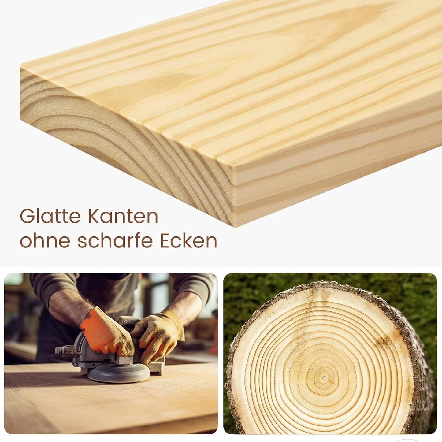 eSituro Houten Wandplank - Zwevende Muurplank met Onzichtbare Bevestiging - Houtlook - 50 x 19 x 3,5 cm