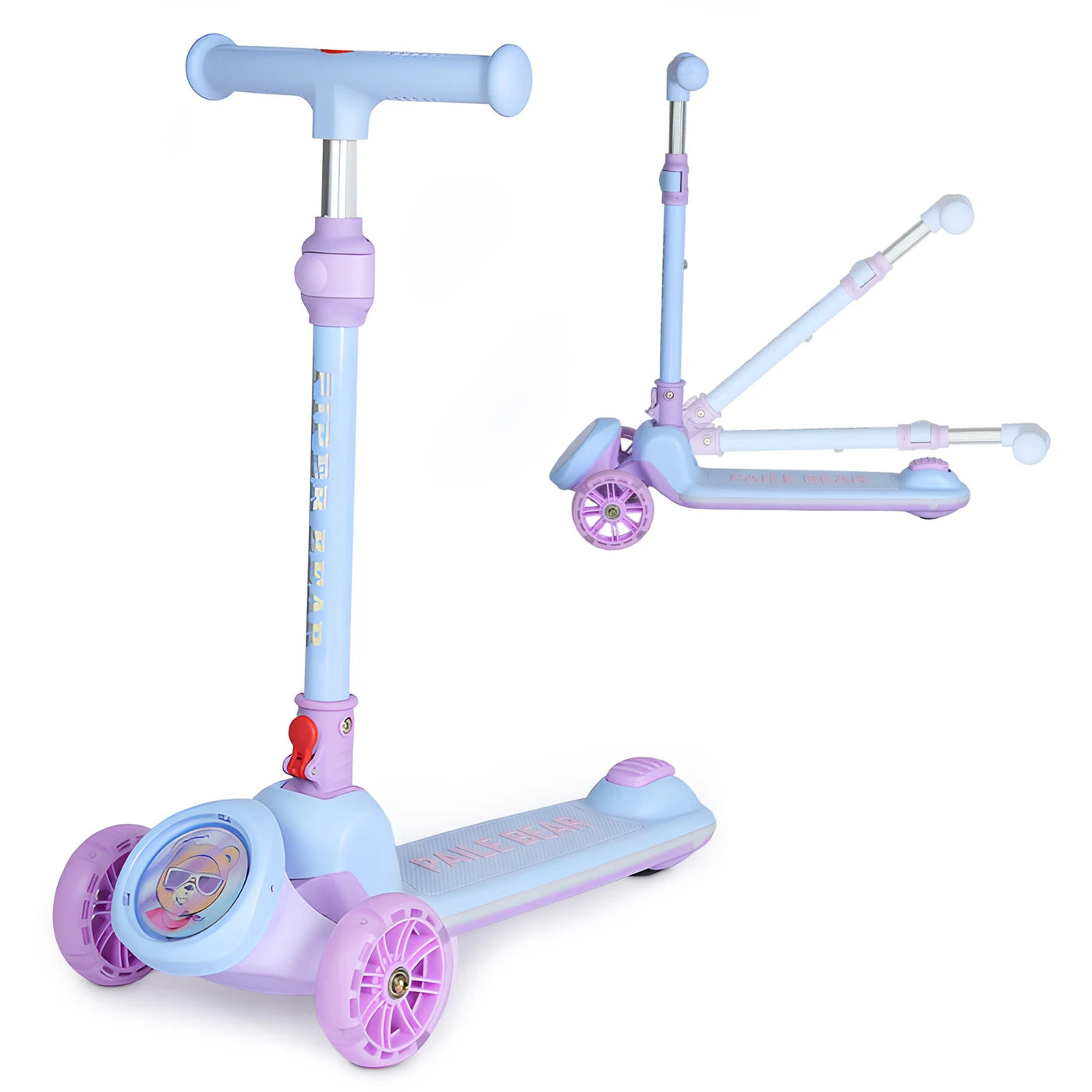 Neuleb Kinderstep KS001 - 3 Wielen met Ledverlichting - Verstelbaar Stuur - Brede Antislip Voetplank - Voor 3 tot 10 Jaar