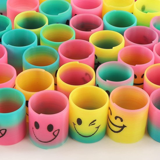 Partizzle 30x Traploper Klein Speelgoed Pakket - Trapveer Uitdeelcadeautjes - Slinky Grabbelton Traktatie Cadeautjes - Sensorisch / Fidget Toys - Voor Kinderen & Peuters