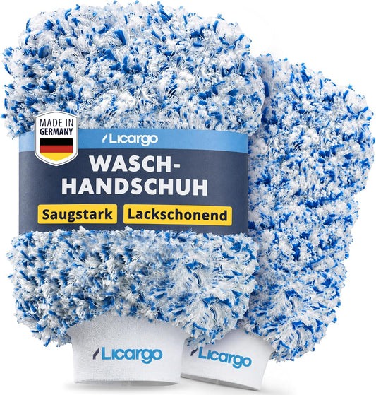 LICARGO Microvezel Autowashandschoenen - 2 Stuks - 23 x 19 cm - Wit
