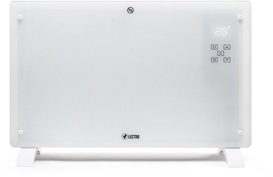 Vlectro - Elektrische Kachel & Convector Kachel - 2000W - LED Display & Afstandsbediening - Wit Metaal & Kunststof - Muurmontage & Vrijstaand - Energiezuinig met Thermostaat