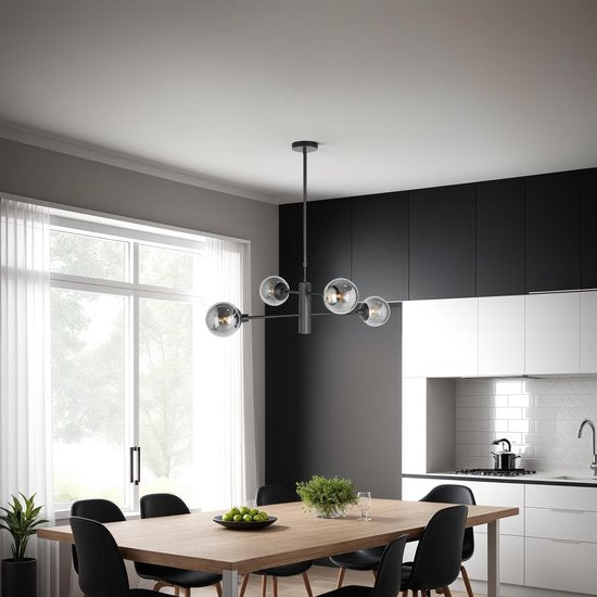 Steinhauer - hanglamp - Constellation - zwart - metaal - Ø 90cm - E14 - 3804ZW