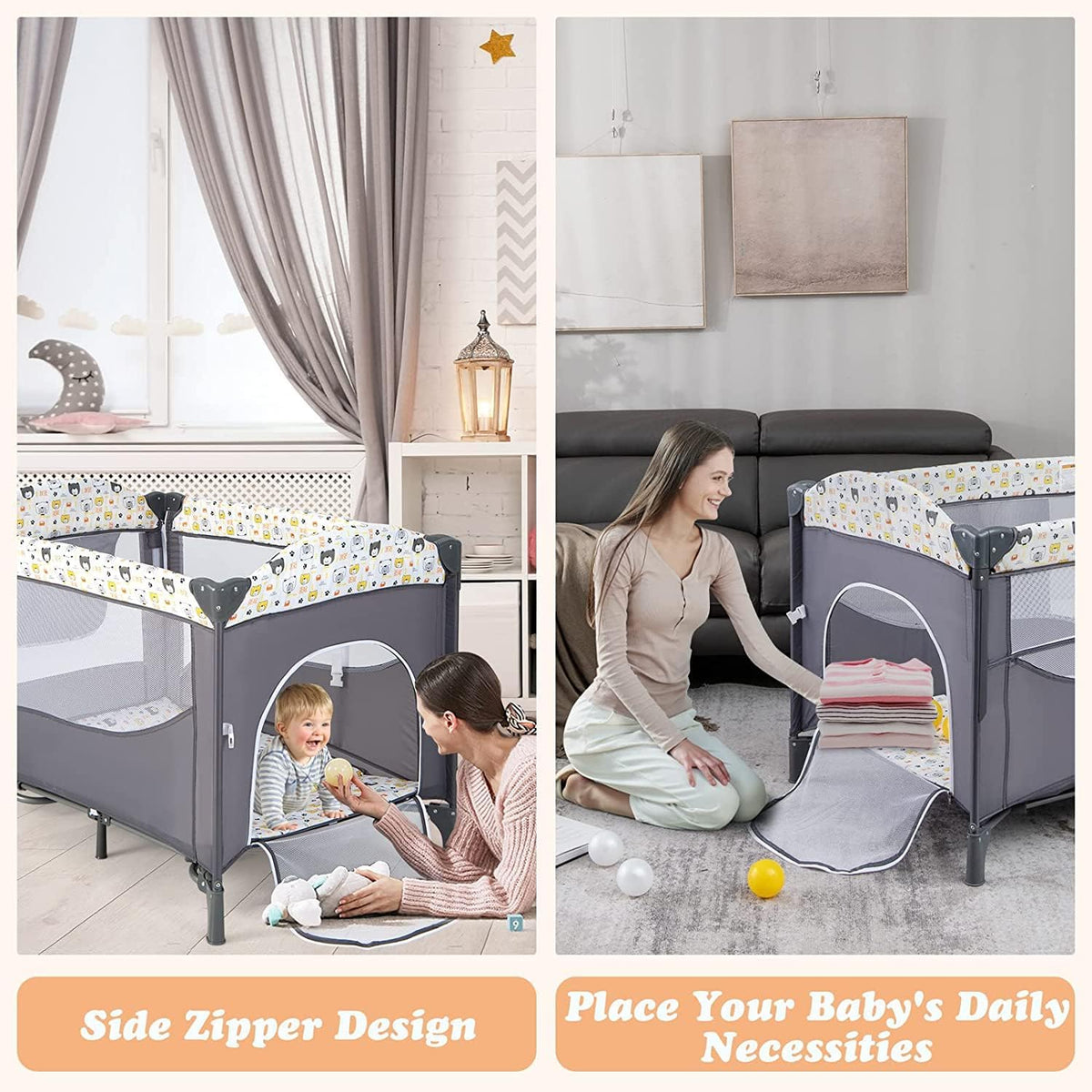 Coast Kinderbed - Opvouwbaar - 110 x 76 x 76 cm - Zwart