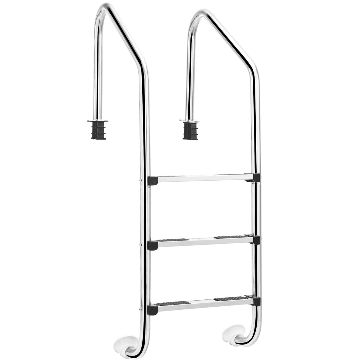 Coast roestvrij staal pottenbakker driedelige zwembadladder met niet-slip stappen 53 x 63 x 147 cm zilver