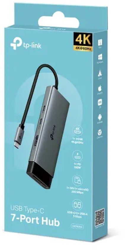 TP-Link UH7020C interface hub USB 3.2 Gen 1 (3.1 Gen 1) Type-C 5000 Mbit/s