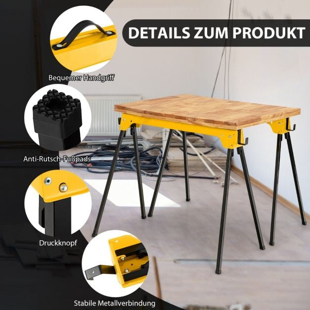 Coast 2 Stuks Inklapbare Zaagbokken Compact Elektrisch Gereedschap - 92 x 48 x 74 cm