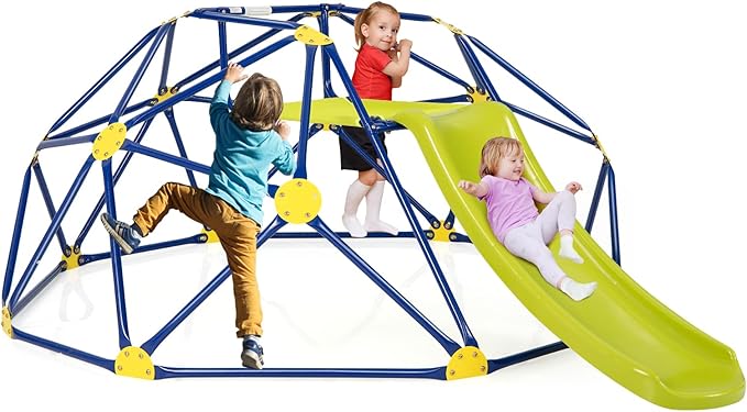 Coast Climbing Dome & Slide klimframe in Dome -vorm 241,5 x 183 x 91,5 cm rood