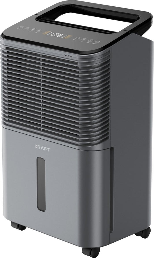 Kraft Luchtontvochtiger - 16L per dag - Was-droog Functie - Ontvochtiger voor Slaapkamer, Badkamer, Woonkamer - Dehumidifier - Antraciet