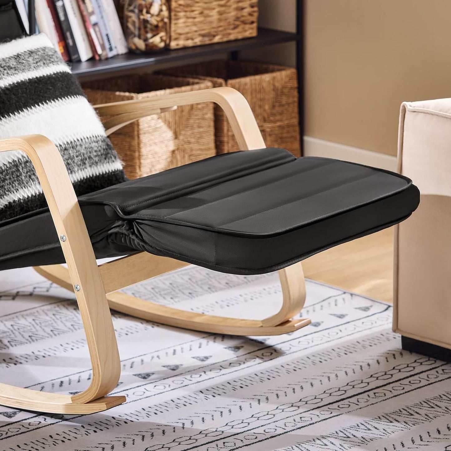 SoBuy Ligstoel - Comfortabel - Max. 150 kg - 78 x 56 x 90 cm - Zwart