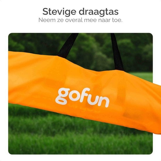 Gofun Voetbaldoel set van 2 – Voetbaldoeltjes – Opvouwbaar – 90 x 60 x 60 cm – Zwart/Oranje
