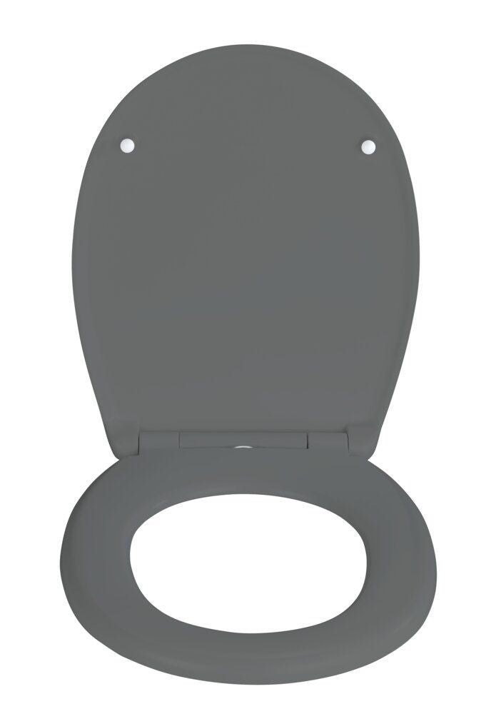 WENKO Vorno Neo Toiletbril Grijs - Duroplast - Easy-Close - Fix-Clip