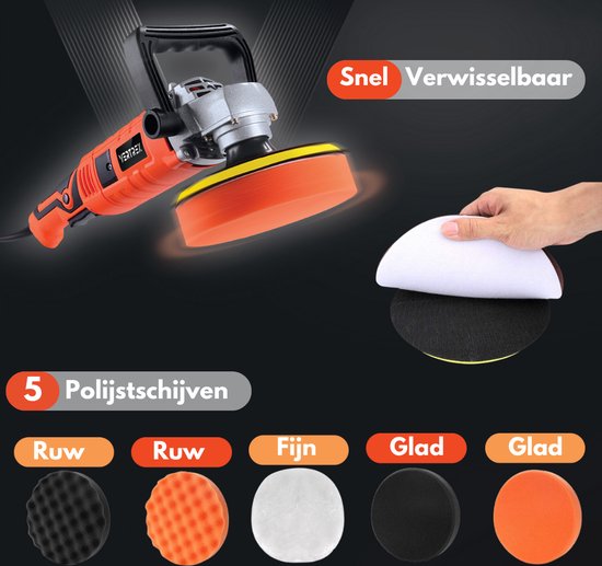 VERTREX Polijstmachine - Poetsmachine Auto - Polijstschijven - Poliermachine - Polijstmachines