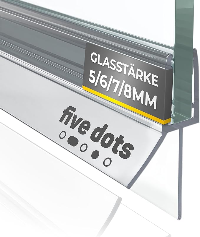 Five Dots Doucheafdichting 8 mm NIEUW2025 – Douchedeurafdichting – 100% Dicht – Onderkant Douchecabine