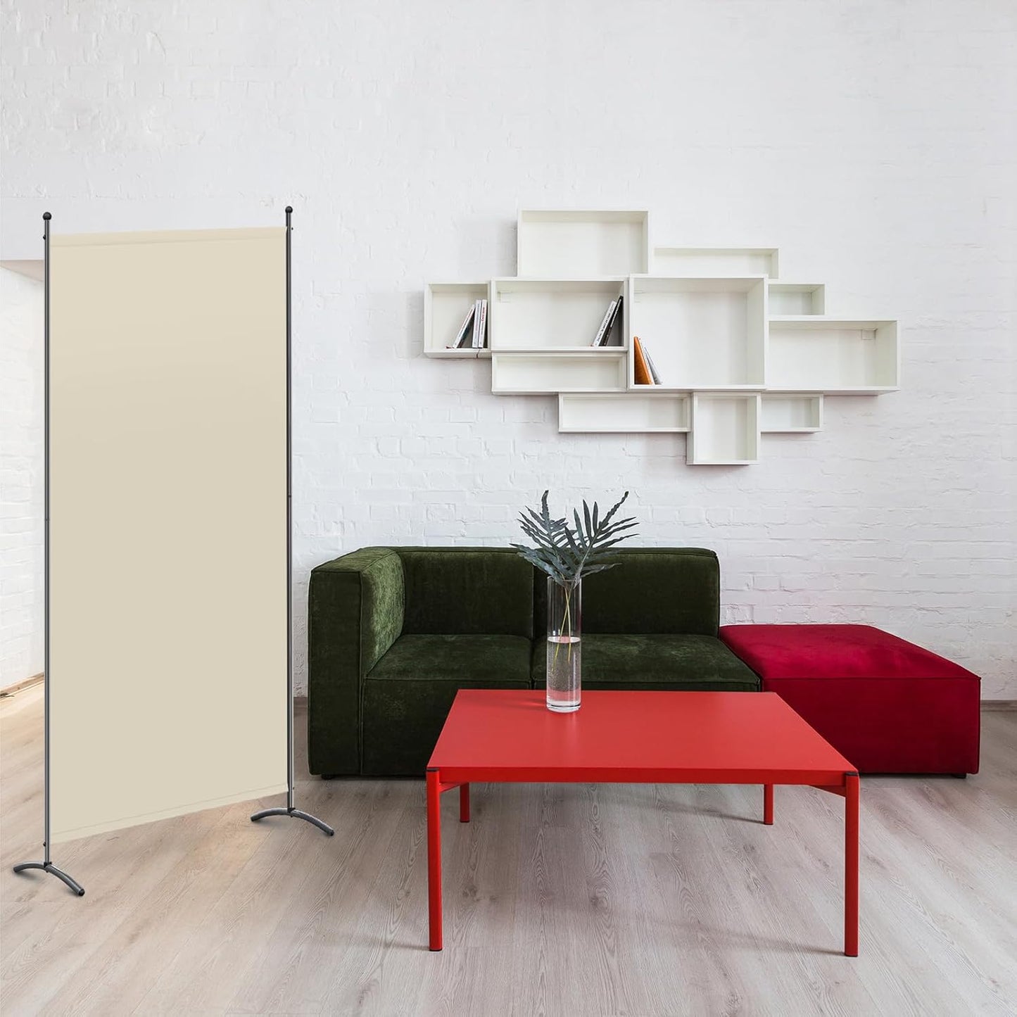 Angel Living Paravent - 1-delig - 80x180 cm - Opvouwbaar - Staal & 160 g/m² Polyester - Ruimteverdeler & Inkijkbescherming - Beige