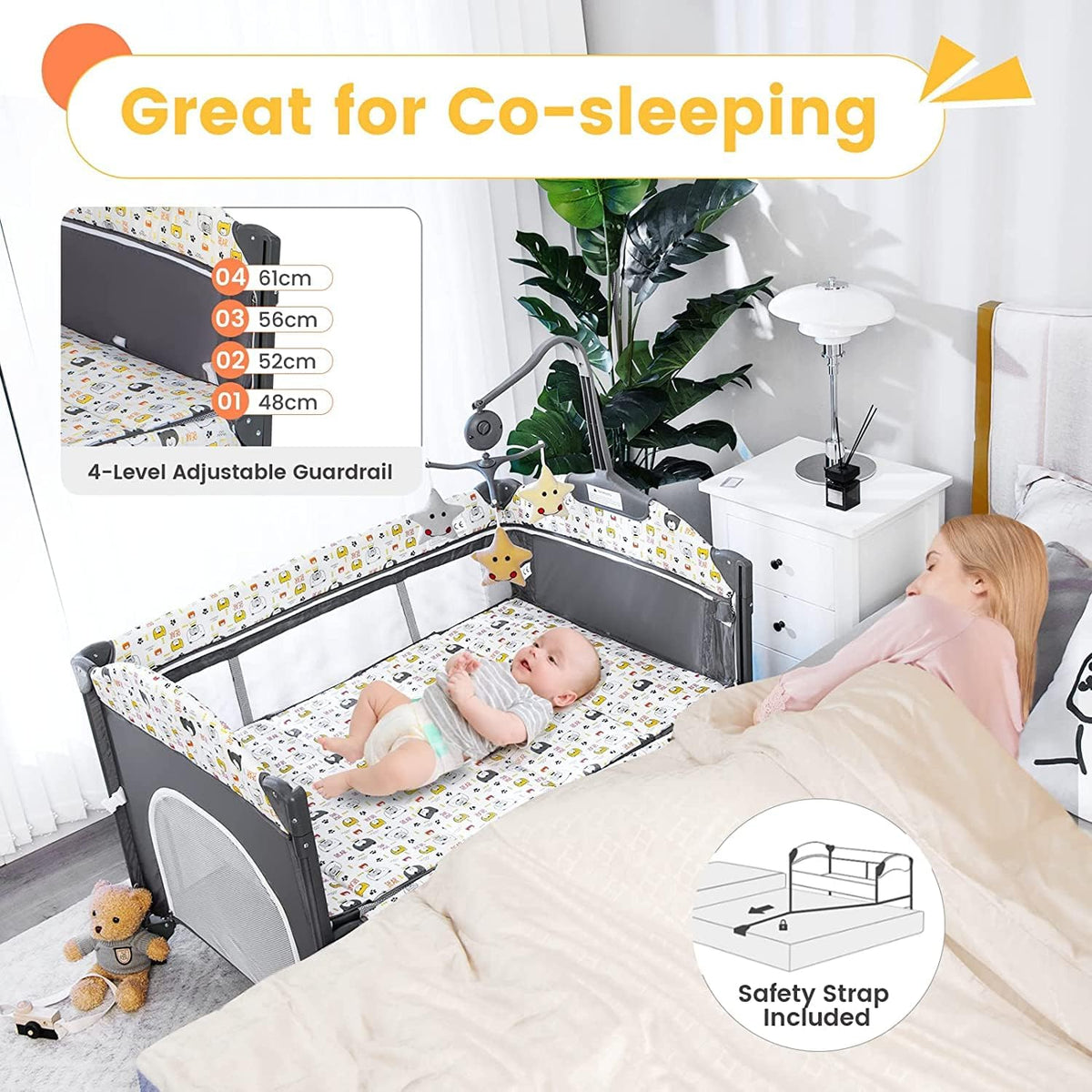 Coast Kinderbed - Opvouwbaar - 110 x 76 x 76 cm - Zwart