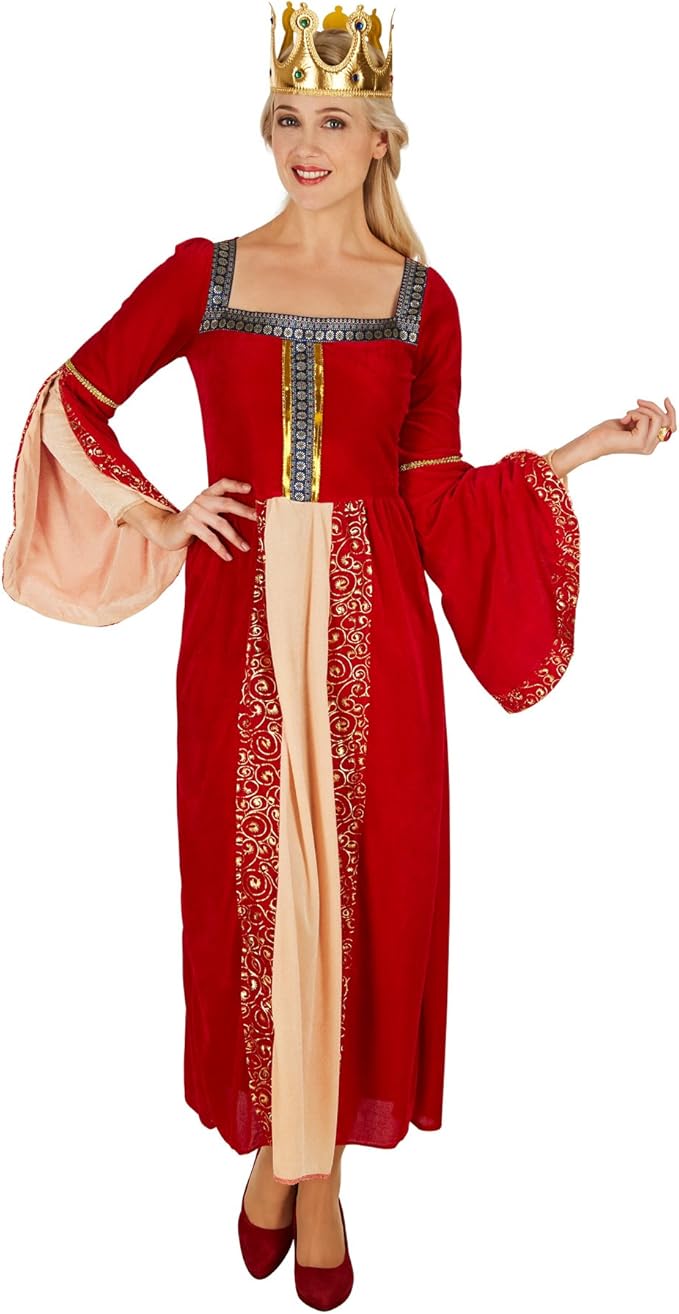 TecTake Koninginnenkostuum - dames - XL – Rood fluweel inclusief kroon