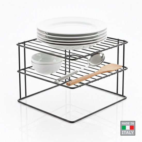 Metaltex - Bordenrek - Zwart - Keukenkast organizer - 25x25x19 cm