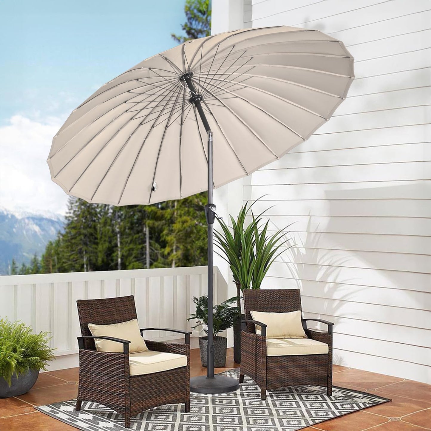 Angel Living Parasol Rond - Ø250 cm - Stevig - Beige