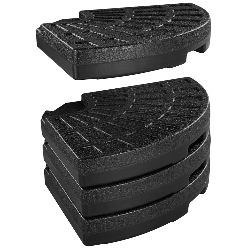 Yaheetech Parasolvoet 4-delige Set - Zwart - Vulbare Parasolgewichten voor Zweefparasol tot 66 kg Zand of 52 kg Water