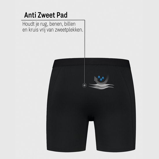 Fibershirts Anti-Zweet Boxershort - Ingebouwde Zweetpad - Ademend MicroModal - Anti-Transpiratie - Heren - Maat XL - Zwart