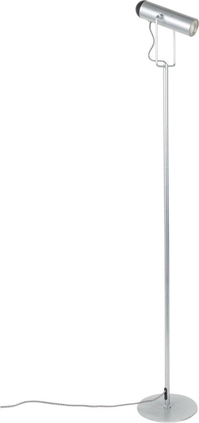 Zuiver Marlon Vloerlamp – Minimalistisch Design met Industriële Touch – Verzinkt Zilver – 134,5 cm