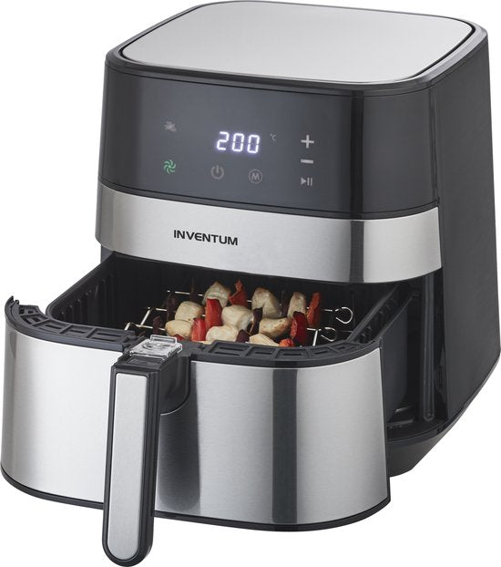 Inventum GF500HLD - Airfryer - Hetelucht friteuse - 5 liter - 80 tot 200 graden - PFAS vrij - 1700 watt - Zwart/Zilver - Beste Koop Maart 2025