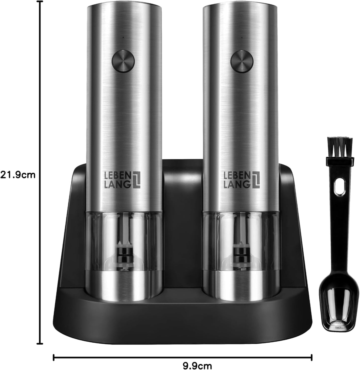 LEBENLANG Elektrisch Zout- en Pepermolen Set – Luxe, Stijlvol & Gebruiksvriendelijk – Perfect voor Keuken en Eetkamer