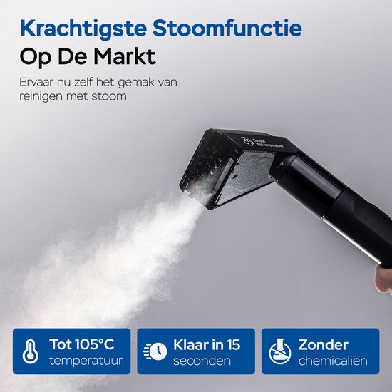 Qclean® Tapijtreiniger - 4-in-1 Vlekkenreiniger & Stoomreiniger - 105°C Stoom - Zetelreiniger - Zelfreinigend - Incl. Schoonmaakmiddel