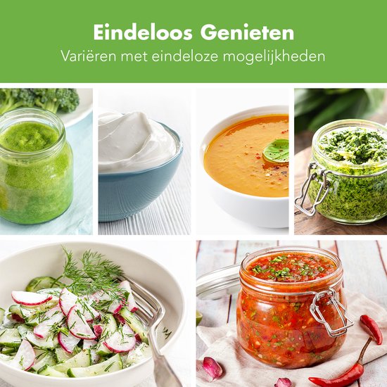 KitchenBrothers Foodprocessor - 5 in 1 Multifunctioneel Model - Hakmolen - Groentesnijder - BPA Vrij - 0,5L - Keukenmachine - Uiensnijder - Zwart