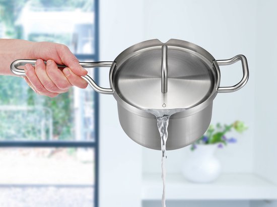 BK Q-linair Master steelpan 16 cm met deksel