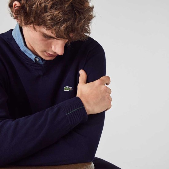 Lacoste Organisch Katoen V-hals Trui - Sporttruien - navy (marineblauw) - Mannen - Maat S