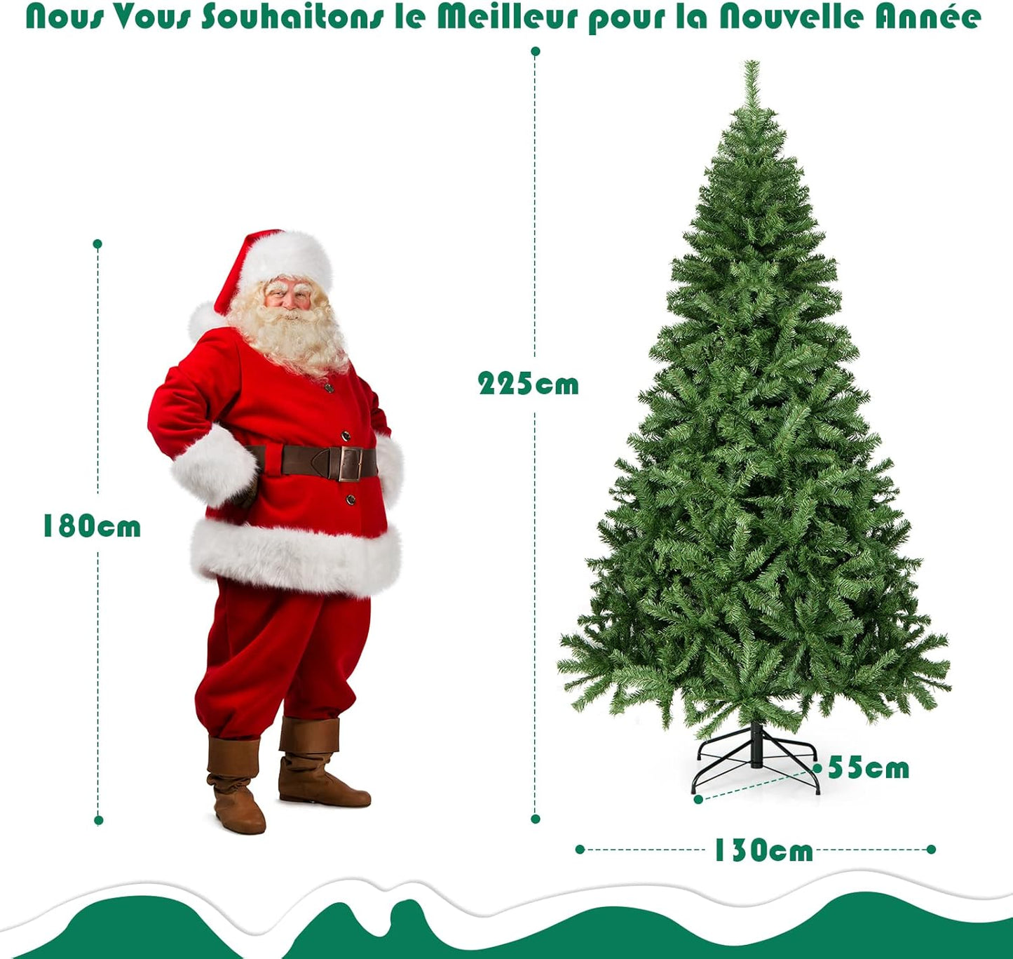 Coast Kunstkerstboom Groen – 270 cm – 2132 PVC Takpunten – Met Metalen Standaard