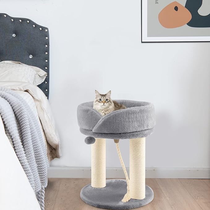 Coast Cat Tree Cat krabpaal met zachte stoel sistale toren voor katten grijs